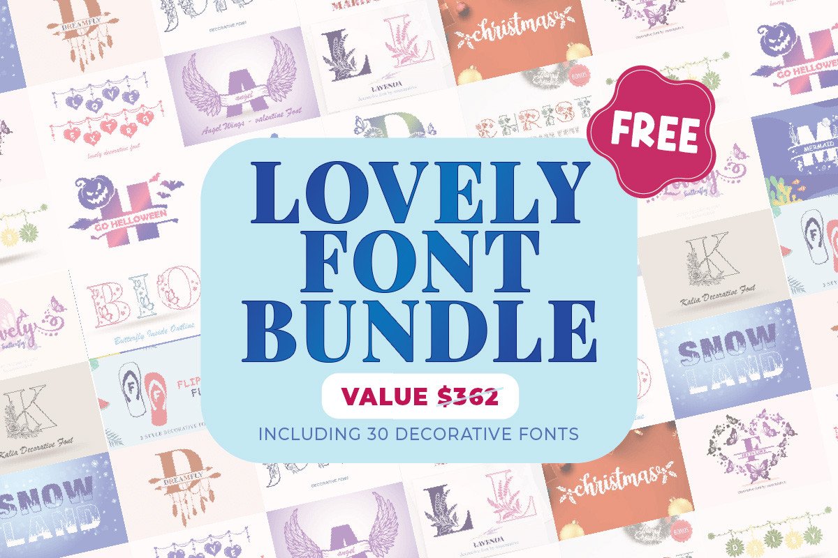 Get Lovely Font Bundle Vol.02 for free[Windows, macOS, Linux][$362 -> Free]