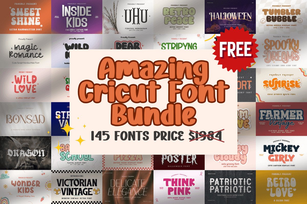 Get Amazing Cricut Font Bundle for free[Windows, macOS, Linux][$1984 -> Free]