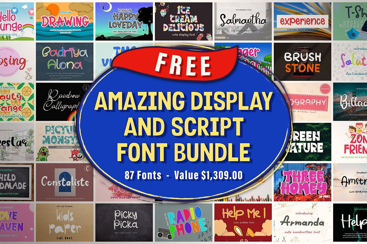 Get Amazing Display and Script Font Bundle for free[Windows, macOS, Linux][$1309 -> Free]