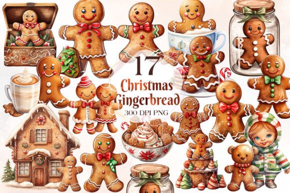 Get Cute Christmas Gingerbread Man Clipart for free