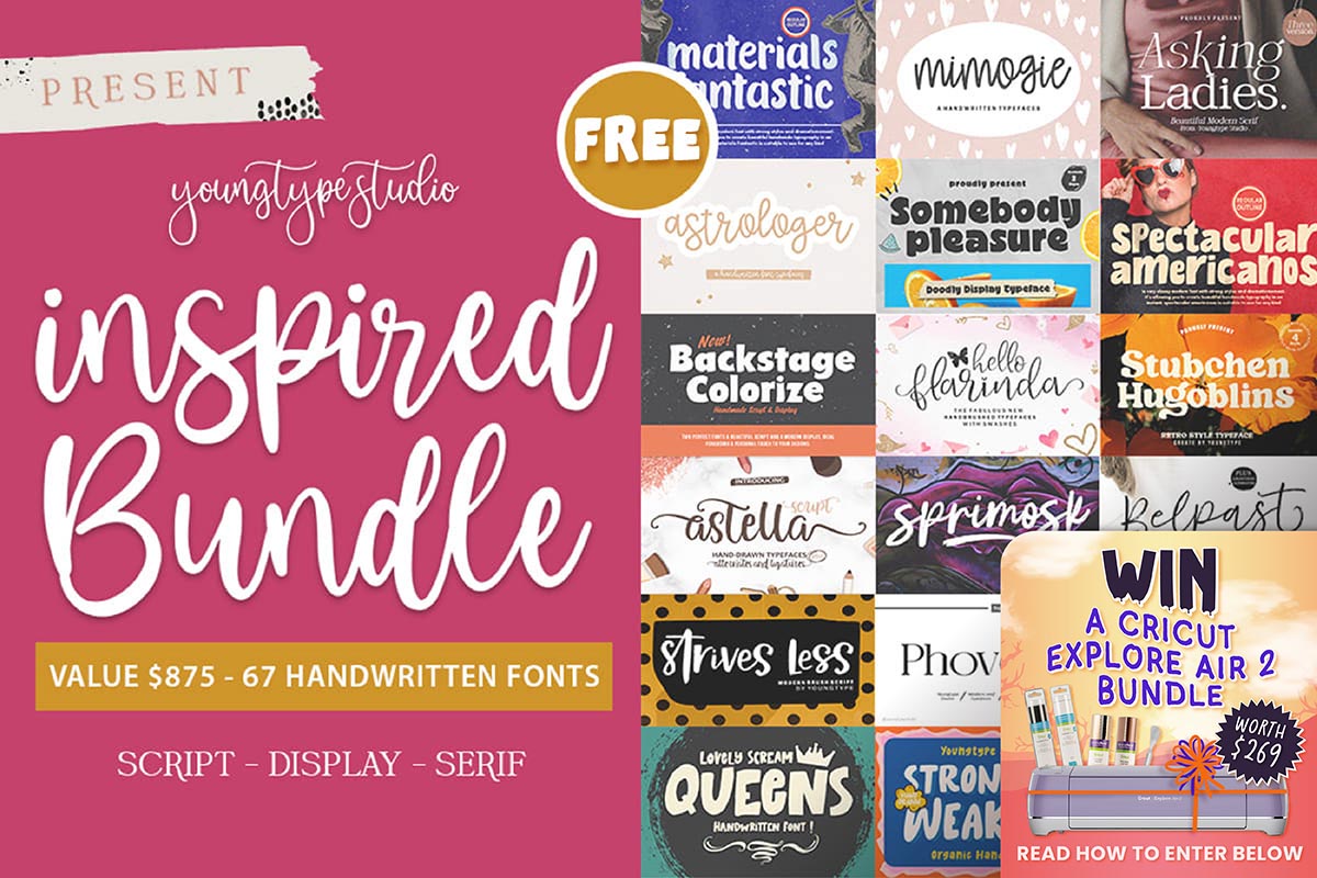 Get Inspired Font Bundle for free[67 fonts valued at $875]