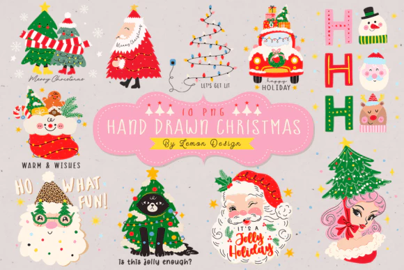 Get Hand Drawn Christmas Sublimation Bundle for free