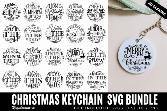 Get Keychain Christmas SVG Bundle for free