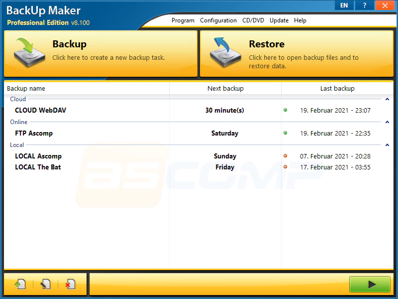 ASCOMP BackUp Maker Professional lifetime license key free giveaway[Windows]