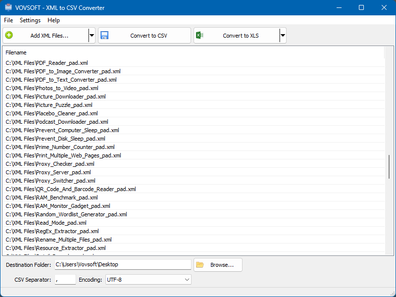 Convert XML format documents to CSV format Vovsoft XML to CSV Converter — Free Giveaway (Worth $19.00)