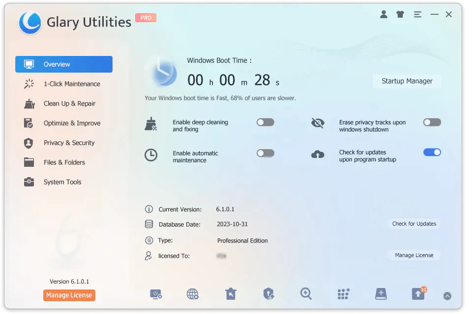 Limited time get System Optimization Software Glary Utilities Pro for free[Windows][$39.95 -> Free]