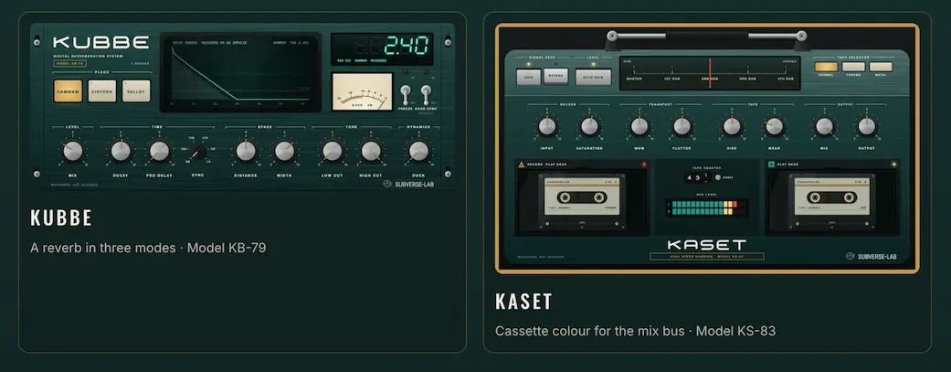 Audio Plugin Kubbe and Kaset — Free Giveaway (Worth $15.00)