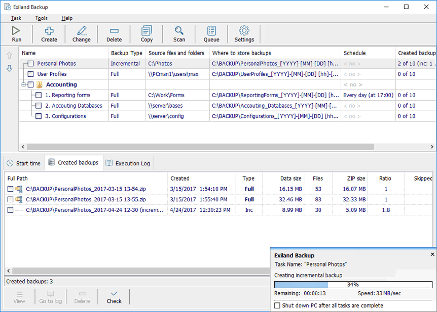 Limited time get File automatic backup tool Exiland Backup Standard for free[Windows][$35.00 -> Free]