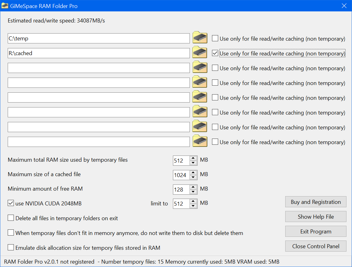 Create Temporary File Folder in memory GiMeSpace RAM Temp Folder — Free Giveaway (Worth $15.00)