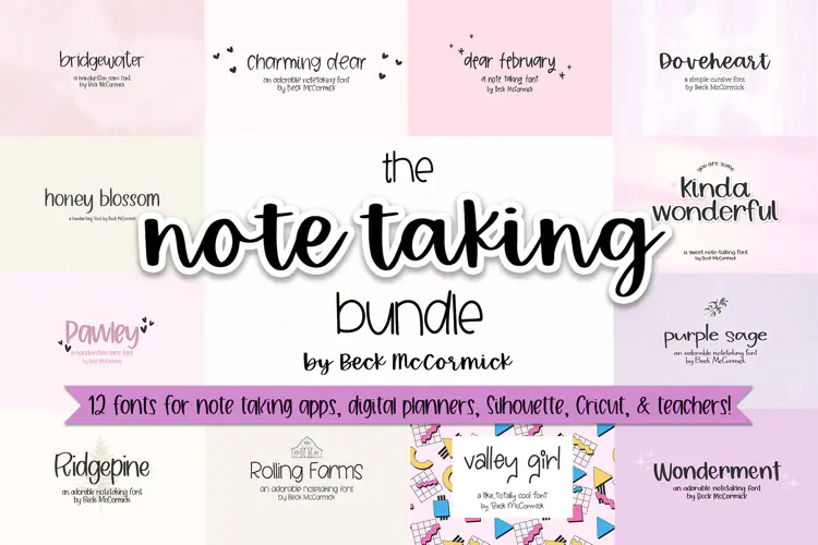 Font Bundle The Note Taking Font Bundle — Free Giveaway (Worth $23.00)