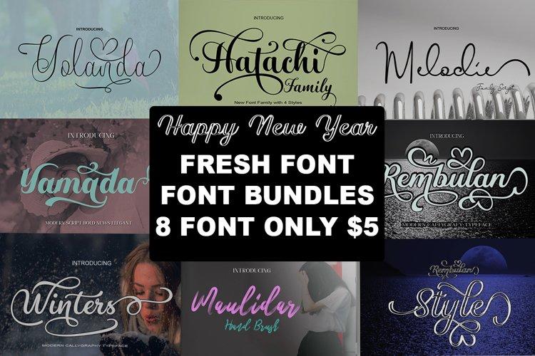 Limited time get Font Package Fresh Bundles Font Script Happy New Year for free[Windows, macOS][$10.00 -> Free]