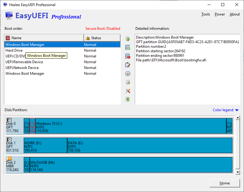 Limited time get System Boot Manager Tool EasyUEFI Professional for free[Windows][$29.95 -> Free]