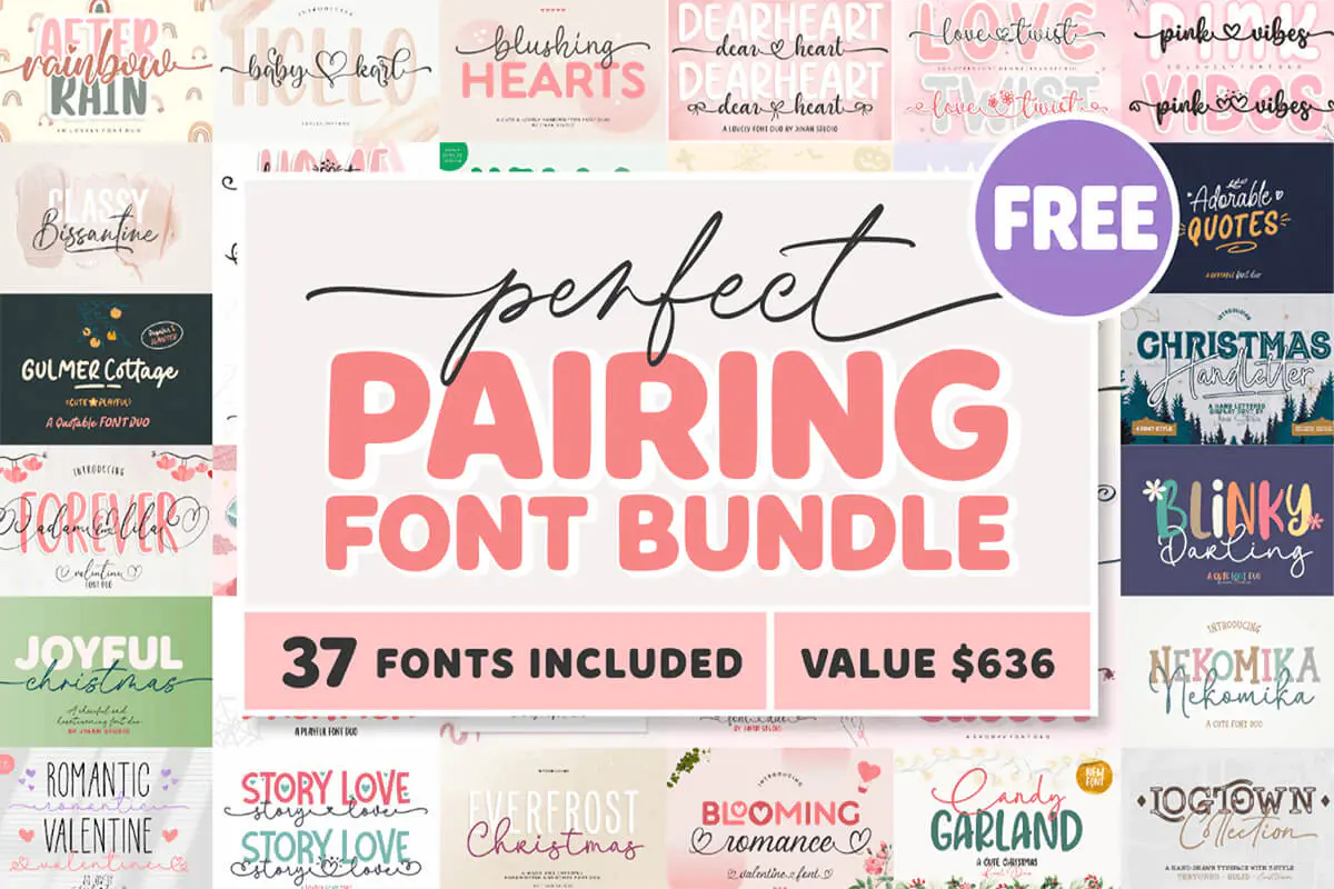 Font Bundle Perfect Pairing Font Bundle Free Giveaway (Worth $90.86) — Free Giveaway (Worth $90.86)