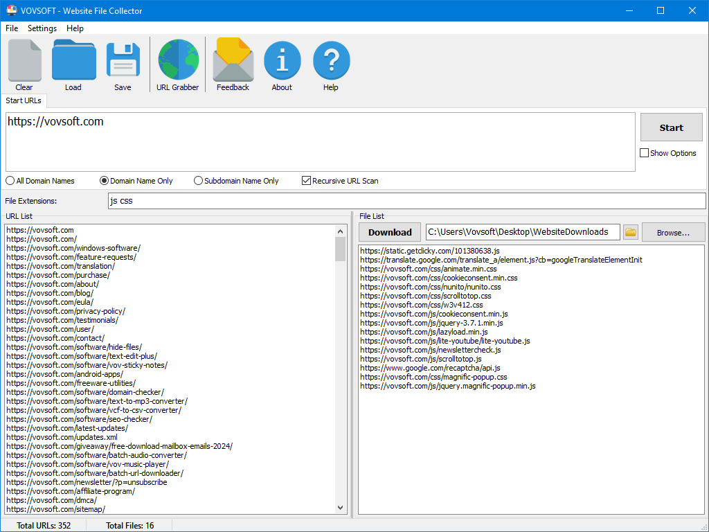 Vovsoft Website File Collector — Free Giveaway (Worth $19.00)