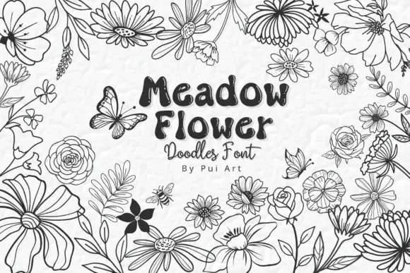 Font Meadow Flower Doodles Font — Free Giveaway (Worth $29.99)