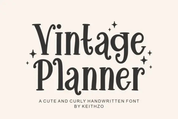 Font Vintage Planner — Free Giveaway (Worth $10.00)