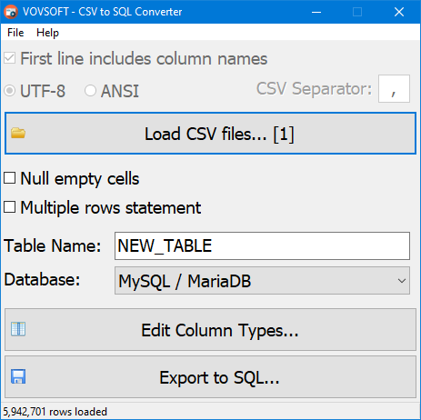 Limited time get Convert CSV to SQL File CSV to SQL Converter for free[Windows][$19.00 -> Free]