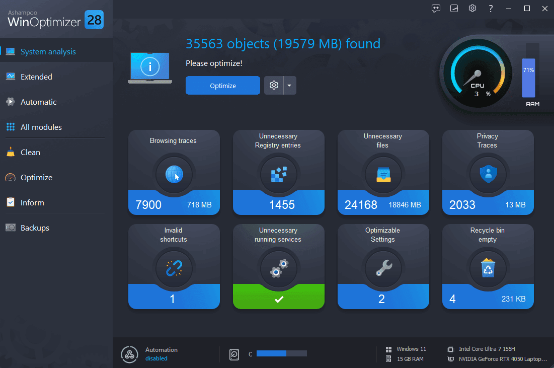 Ashampoo WinOptimizer 28 — Free Giveaway (Worth $49.99)