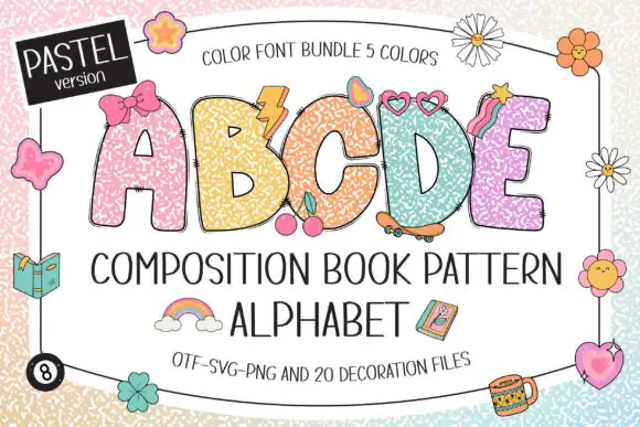 Font Composition Book Pattern Pastel — Free Giveaway (Worth $30.00)