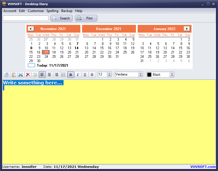 Vovsoft Desktop Diary — Free Giveaway (Worth $19.00)
