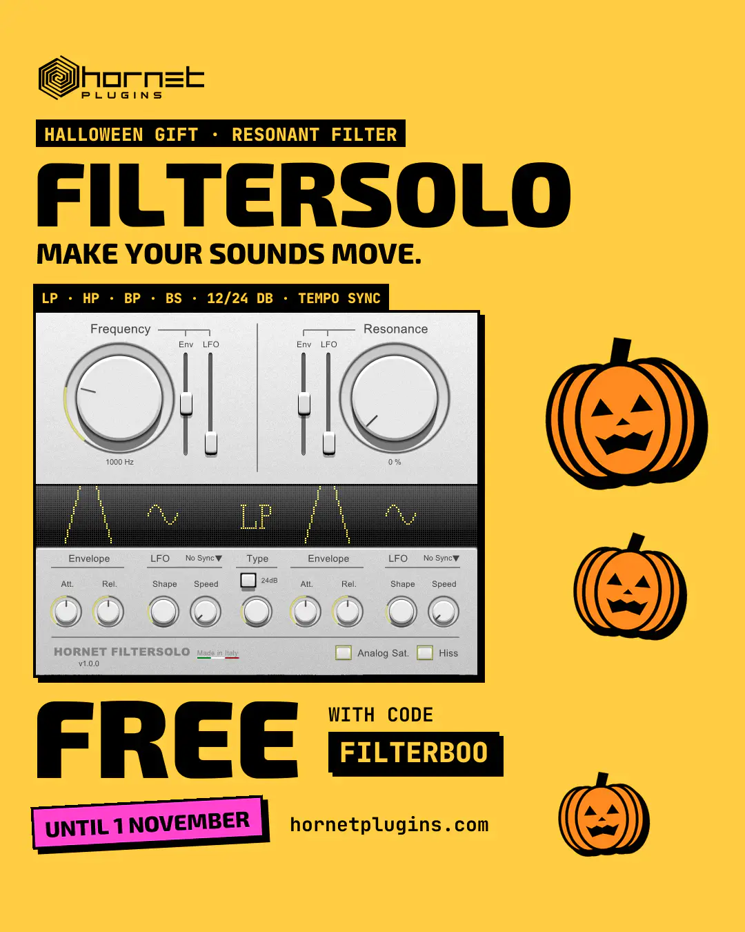 Audio Plugin HoRNet FilterSolo — Free Giveaway (Worth $17.90)