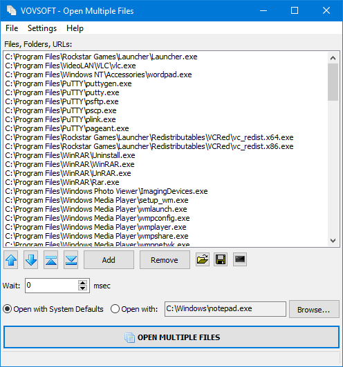 Vovsoft Open Multiple Files lifetime license key free giveaway[Windows][$19 -> Free]