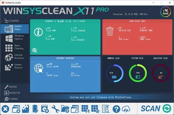 1 year WinSysClean X11 PRO license key free giveaway[Windows][$39 -> Free]